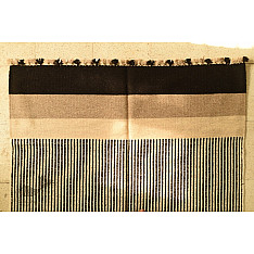 Sulochana ~ Woolen Durrie ( 4' X 6' ) ~ Black & Off White