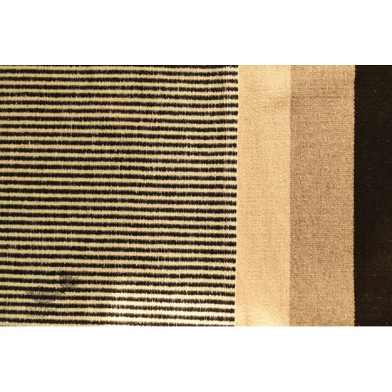 hand woven woolen durri Black & Off White