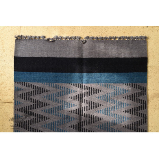 hand woven woolen durri zig zag