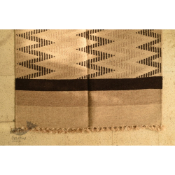 Sulochana ~ Woolen Durrie ( 3' X 5' ) ~ Black Zig Zag