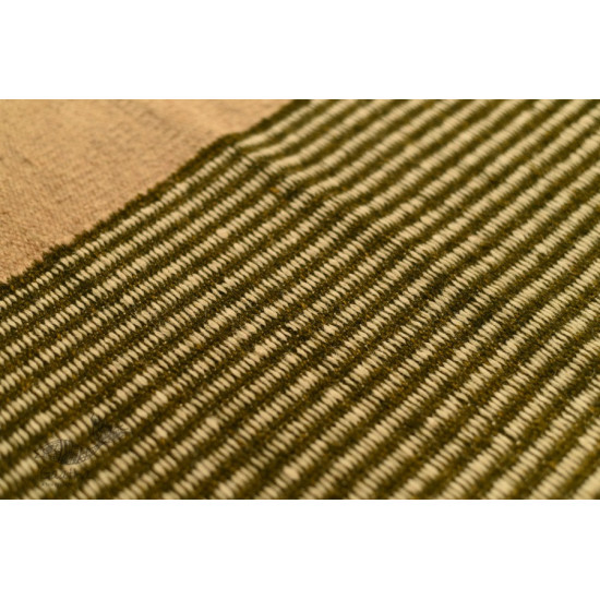 hand woven woolen durri Green Stripes