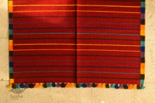 Sulochana ~ Woolen Durrie ( 3' X 5' ) ~ Dark Red Striped 