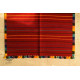 hand woven woolen durrie - Dark Red Striped