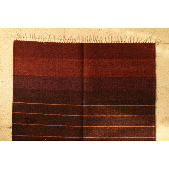 hand woven woolen Durrie ( 3' X 5' ) ~ Brown