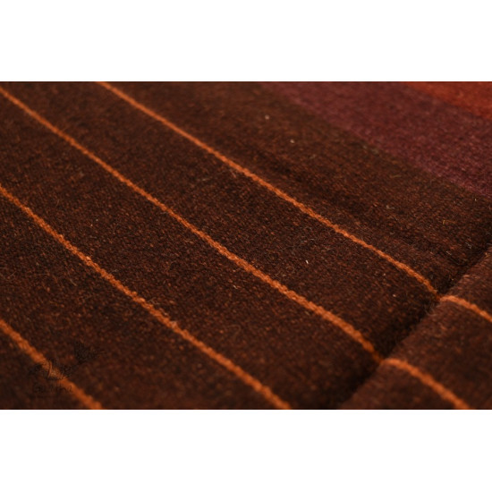 hand woven woolen Durrie ( 3' X 5' ) ~ Brown