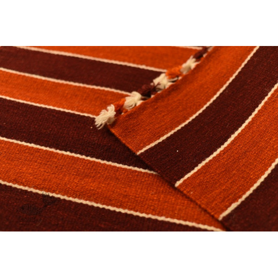 hand woven woolen durri - Horizontal Stripes