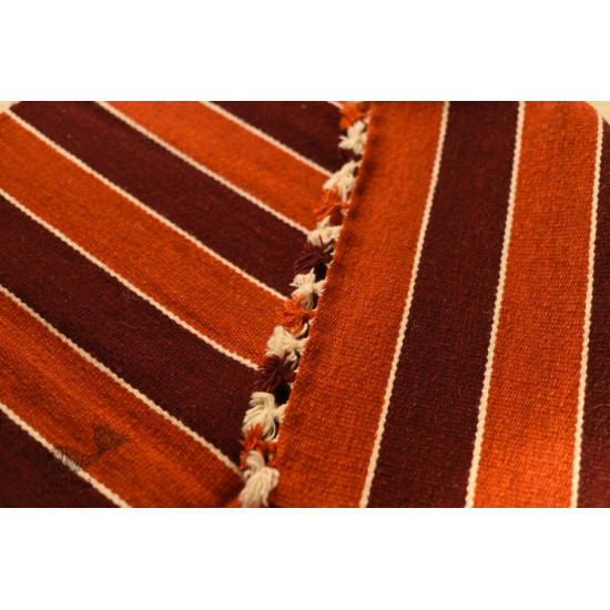 hand woven woolen durri - Horizontal Stripes