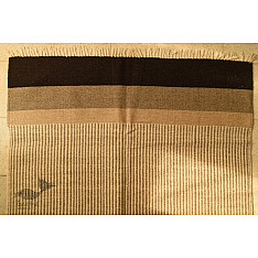 Sulochana ~ Woolen Durrie ( 4' X 6' ) ~ Light Grey Stripes 