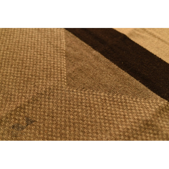 hand woven woolen durrie ~ Light Beige 