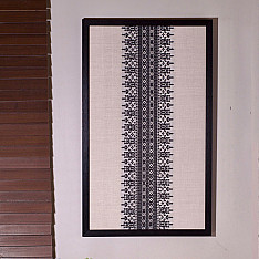 Home And Living | Handmade Embroidered ~ Kachari Handwoven Artwork from Assam - White 