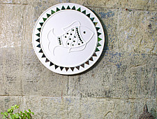 Home And Living | Handmade ~ Kutch Lippan Mud Work Fish - White