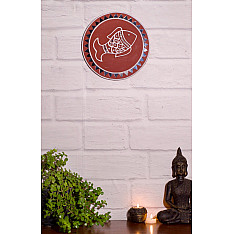 Home And Living | Handmade ~ Kutch Lippan Mud Work Fish - Terracotta