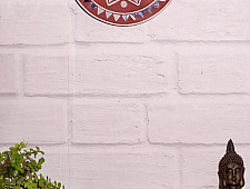 Home And Living | Handmade ~ Kutch Lippan Mud Work Om symbol - Terracotta