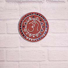 Home And Living | Handmade ~ Kutch Lippan Mud Work Om symbol - Terracotta