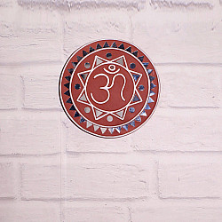 Home And Living | Handmade ~ Kutch Lippan Mud Work Om symbol - Terracotta