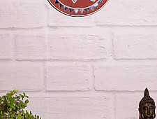 Home And Living | Handmade ~ Kutch Lippan Mud Work Swastik symbol - Terracotta