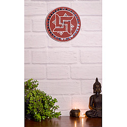 Home And Living | Handmade ~ Kutch Lippan Mud Work Swastik symbol - Terracotta
