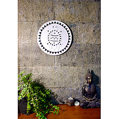 Home And Living | Handmade ~ Kutch Lippan Mud Work Tortoise - White