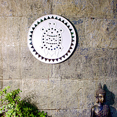 Home And Living | Handmade ~ Kutch Lippan Mud Work Tortoise - White