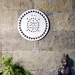 Home And Living | Handmade ~ Kutch Lippan Mud Work Tortoise - White