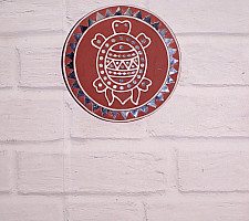 Home And Living | Handmade ~ Kutch Lippan Mud Work Tortoise - Terracotta