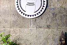 Home And Living | Handmade ~ Kutch Lippan Work / Mud Art Kalash - White