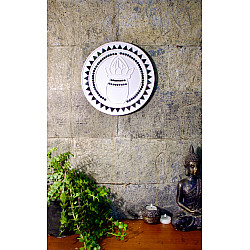 Home And Living | Handmade ~ Kutch Lippan Work / Mud Art Kalash - White