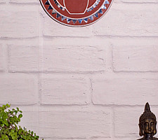 Home And Living | Handmade ~ Kutch Lippan Mud Work Kalash - Terracotta