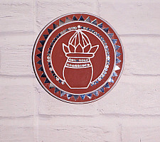 Home And Living | Handmade ~ Kutch Lippan Mud Work Kalash - Terracotta