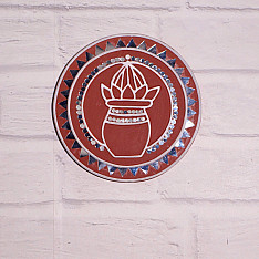 Home And Living | Handmade ~ Kutch Lippan Mud Work Kalash - Terracotta