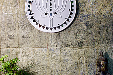 Home And Living | Handmade ~ Kutch Lippan Mud Work Lotus - White