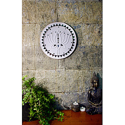 Home And Living | Handmade ~ Kutch Lippan Mud Work Lotus - White