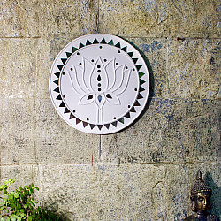 Home And Living | Handmade ~ Kutch Lippan Mud Work Lotus - White