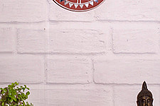 Home And Living | Handmade ~ Kutch Lippan Mud Work Lotus - Terracotta