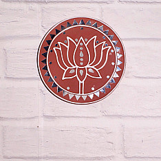 Home And Living | Handmade ~ Kutch Lippan Mud Work Lotus - Terracotta