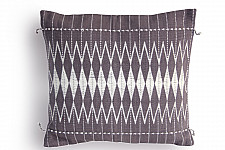 Home And Living | Handwoven Dzukou Grey and White Cotton Cushion Cover