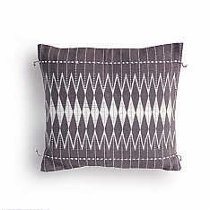 Home And Living | Handwoven Dzukou Grey and White Cotton Cushion Cover