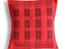 Home And Living | Handwoven Pamo Red and Black Tribal Cushion Cover