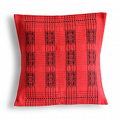 Home And Living | Handwoven Pamo Red and Black Tribal Cushion Cover