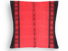 Home And Living | Handwoven Khonoma Red and Black Tribal Cushion Cover