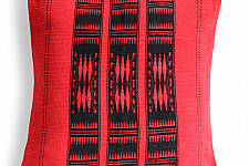 Home And Living | Handwoven Shilloi Red and Black Tribal Cushion Cover
