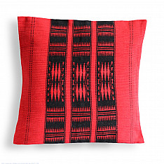 Home And Living | Handwoven Shilloi Red and Black Tribal Cushion Cover
