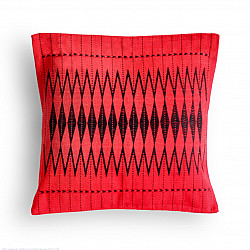 Home And Living | Handwoven Dzukou Red and Black Tribal Cushion Cover