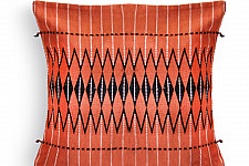 Home And Living | Handwoven Dzukou Orange and Black Tribal Cushion Cover