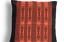 Home And Living | Handwoven Japfu Orange and Black Tribal Cushion Cover