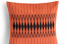 Home And Living | Handwoven Kalabaka Orange and Black Tribal Cushion Cover