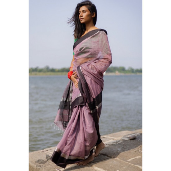 shop Maheshwari Handloom Cotton Silk Saree - purple 