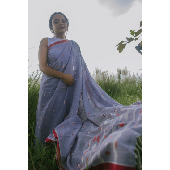 handloom saree- jamdani weaving in cotton saree