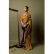 Yellow batik silk cotton handloom saree