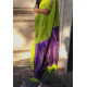 Silk cotton handloom saree - Parrot Green